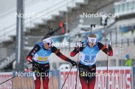 15.01.2021, Oberhof, Germany (GER): Tarjei Boe (NOR), Johannes Thingnes Boe (NOR), (l-r) -  IBU World Cup Biathlon, relay men, Oberhof (GER). www.nordicfocus.com. © Manzoni/NordicFocus. Every downloaded picture is fee-liable.