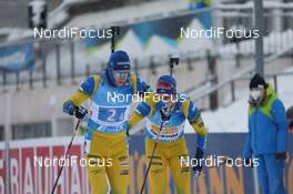 15.01.2021, Oberhof, Germany (GER): Sebastian Samuelsson (SWE), Oskar Brandt (SWE), (l-r) -  IBU World Cup Biathlon, relay men, Oberhof (GER). www.nordicfocus.com. © Manzoni/NordicFocus. Every downloaded picture is fee-liable.