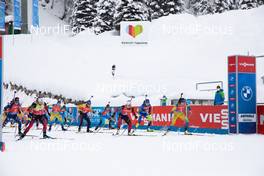 23.01.2021, Antholz, Italy (ITA): Marte Olsbu Roeiseland (NOR), Tiril Eckhoff (NOR), Hanna Oeberg (SWE), Dorothea Wierer (ITA), Franziska Preuss (GER), Dzinara Alimbekava (BLR), Lisa Theresa Hauser (AUT), Elvira Oeberg (SWE), Anais Chevalier-Bouchet (FRA), Marketa Davidova (CZE), Denise Herrmann (GER), Julia Simon (FRA), Ingrid Landmark Tandrevold (NOR), Linn Persson (SWE), Justine Braisaz-Bouchet (FRA), Karoline Offigstad Knotten (NOR), Anais Bescond (FRA), Janina Hettich (GER), Svetlana Mironova (RUS), Emma Lunder (CAN), Mona Brorsson (SWE), Lisa Vittozzi (ITA), Dunja Zdouc (AUT), Yuliia Dzhima (UKR), Clare Egan (USA), Evgeniya Pavlova (RUS), Uliana Kaisheva (RUS), Marion Deigentesch (GER), Vanessa Hinz (GER), Larisa Kuklina (RUS), (l-r) -  IBU World Cup Biathlon, mass women, Antholz (ITA). www.nordicfocus.com. © Manzoni/NordicFocus. Every downloaded picture is fee-liable.