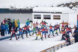 23.01.2021, Antholz, Italy (ITA): Sturla Holm Laegreid (NOR), Peppe Femling (SWE), Erik Lesser (GER), Antonin Guigonnat (FRA), Anton Babikov (RUS), Didier Bionaz (ITA), David Komatz (AUT), Milan Zemlicka (CZE), Artem Pryma (UKR), Sebastian Stalder (SUI), Tuomas Harjula (FIN), Adam Runnalls (CAN), Anton Smolski (BLR), Leif Nordgren (USA), Michal Sima (SVK), Rene Zahkna (EST), Kosuke Ozaki (JPN), Karol Dombrovski (LTU), Florent Claude (BEL), Andrzej Nedza-Kubiniec (POL), Alexandr Mukhin (KAZ), Andrejs Rastorgujevs (LAT), George Buta (ROU), (l-r) -  IBU World Cup Biathlon, relay men, Antholz (ITA). www.nordicfocus.com. © Manzoni/NordicFocus. Every downloaded picture is fee-liable.