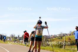 17.10.2021, Arcon, France (FRA): Anais Chevalier-Bouchet (FRA) - Biathlon Samse Summer Tour, pursuit, Arcon (FRA). www.nordicfocus.com. © Manzoni/NordicFocus. Every downloaded picture is fee-liable.