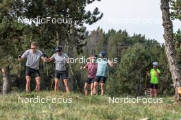 29.09.2021, Font-Romeu, France (FRA): Emilien Jacquelin (FRA), Quentin Fillon Maillet (FRA), Simon Desthieux (FRA), Antonin Guigonnat (FRA), Fabien Claude (FRA), (l-r) - Biathlon training, Font-Romeu (FRA). www.nordicfocus.com. © Leo Authamayou/NordicFocus. Every downloaded picture is fee-liable.