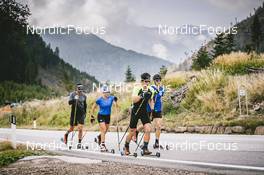 01.10.2021, Lavaze, Italy (ITA): Dominik Windisch (ITA), Dorothea Wierer (ITA), Tommaso Giacomel (ITA), Didier Bionaz (ITA), (l-r) - Biathlon training, Lavaze (ITA). www.nordicfocus.com. © Modica/NordicFocus. Every downloaded picture is fee-liable.