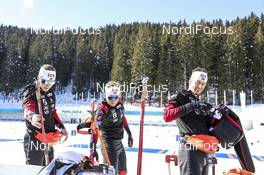 17.02.2021, Pokljuka, Slovenia (SLO): Johannes Thingnes Boe (NOR), Johannes Dale (NOR), Sturla Holm Laegreid (NOR), (l-r)  - IBU World Championships Biathlon, individual men, Pokljuka (SLO). www.nordicfocus.com. © Manzoni/NordicFocus. Every downloaded picture is fee-liable.