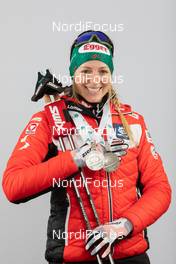 14.02.2021, Pokljuka, Slovenia (SLO): Lisa Theresa Hauser (AUT) - IBU World Championships Biathlon, medals, Pokljuka (SLO). www.nordicfocus.com. © Manzoni/NordicFocus. Every downloaded picture is fee-liable.
