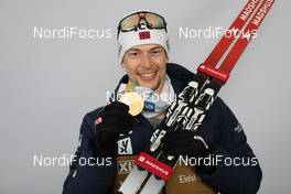 10.02.2021, Pokljuka, Slovenia (SLO): Sturla Holm Laegreid (NOR) - IBU World Championships Biathlon, medals, Pokljuka (SLO). www.nordicfocus.com. © Manzoni/NordicFocus. Every downloaded picture is fee-liable.