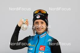 13.02.2021, Pokljuka, Slovenia (SLO): Anais Chevalier-Bouchet (FRA) - IBU World Championships Biathlon, medals, Pokljuka (SLO). www.nordicfocus.com. © Manzoni/NordicFocus. Every downloaded picture is fee-liable.