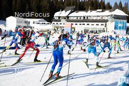 18.02.2021, Pokljuka, Slovenia (SLO): Yonggyu Kim (KOR), Vladimir Iliev (BUL), Mikulas Karlik (CZE), Tomas Hasilla (SVK), Kresimir Crnkovic (CRO), Mikito Tachizaki (JPN), Mihail Usov (MDA), George Buta (ROU), Jaakko Ranta (FIN), Aleksandrs Patrijuks (LAT), Rene Zahkna (EST), Benjamin Weger (SUI), Tomas Kaukenas (LTU), Artem Pryma (UKR), Jakov Fak (SLO), Florent Claude (BEL), Sean Doherty (USA), Vladislav Kireyev (KAZ), Eduard Latypov (RBU), Simon Eder (AUT), Lukas Hofer (ITA), Christian Gow (CAN), Mikita Labastau (BLR), Erik Lesser (GER), Johannes Thingnes Boe (NOR), Sebastian Samuelsson (SWE), Antonin Guigonnat (FRA), (l-r) - IBU World Championships Biathlon, single mixed relay, Pokljuka (SLO). www.nordicfocus.com. © Manzoni/NordicFocus. Every downloaded picture is fee-liable.