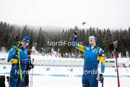 09.02.2021, Pokljuka, Slovenia (SLO): Martin Ponsiluoma (SWE), Sebastian Samuelsson (SWE), (l-r) - IBU World Championships Biathlon, training, Pokljuka (SLO). www.nordicfocus.com. © Manzoni/NordicFocus. Every downloaded picture is fee-liable.