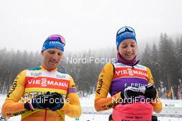 09.02.2021, Pokljuka, Slovenia (SLO): Erik Lesser (GER), Franziska Preuss (GER), (l-r) - IBU World Championships Biathlon, training, Pokljuka (SLO). www.nordicfocus.com. © Manzoni/NordicFocus. Every downloaded picture is fee-liable.