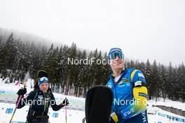 09.02.2021, Pokljuka, Slovenia (SLO): Linn Persson (SWE), Sebastian Samuelsson (SWE), (l-r) - IBU World Championships Biathlon, training, Pokljuka (SLO). www.nordicfocus.com. © Manzoni/NordicFocus. Every downloaded picture is fee-liable.