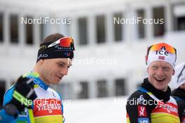 09.02.2021, Pokljuka, Slovenia (SLO): Emilien Jacquelin (FRA), Johannes Thingnes Boe (NOR), (l-r) - IBU World Championships Biathlon, training, Pokljuka (SLO). www.nordicfocus.com. © Manzoni/NordicFocus. Every downloaded picture is fee-liable.