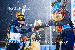 02.12.2021, Oestersund, Sweden, (SWE): Elvira Oeberg (SWE), Hanna Sola (BLR), (l-r) - IBU World Cup Biathlon, sprint women, Oestersund (SWE). www.nordicfocus.com. © Manzoni/NordicFocus. Every downloaded picture is fee-liable.