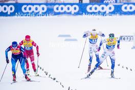 01.01.2021 Val Mustair, Switzerland (SUI): Nadine Faehndrich (SUI), Maja Dahlqvist (SWE), Jonna Sundling (SWE), Natalia Nepryaeva (RUS), (l-r)  - FIS world cup cross-country, tour de ski, individual sprint, Val Mustair (SUI). www.nordicfocus.com. © Modica/NordicFocus. Every downloaded picture is fee-liable.