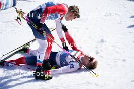 25.02.2021, Oberstdorf, Germany (GER): Erik Valnes (NOR), Johannes Hoesflot Klaebo (NOR), (l-r) - FIS nordic world ski championships cross-country, individual sprint, Oberstdorf (GER). www.nordicfocus.com. © Thibaut/NordicFocus. Every downloaded picture is fee-liable.