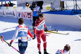 25.02.2021, Oberstdorf, Germany (GER): Johannes Hoesflot Klaebo (NOR), Sergey Ustiugov (RSF), (l-r) - FIS nordic world ski championships cross-country, individual sprint, Oberstdorf (GER). www.nordicfocus.com. © Thibaut/NordicFocus. Every downloaded picture is fee-liable.