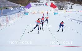 26.02.2021, Oberstdorf, Germany (GER): Jarl Magnus Riiber (NOR), Ilkka Herola (FIN), Jens Luraas Oftebro (NOR), (l-r)  - FIS nordic world ski championships nordic combined men, individual gundersen HS106/10km, Oberstdorf (GER). www.nordicfocus.com. © Thibaut/NordicFocus. Every downloaded picture is fee-liable.