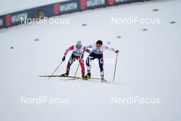 04.03.2021, Oberstdorf, Germany (GER): Akito Watabe (JPN), Jarl Magnus Riiber (NOR),   - FIS nordic world ski championships nordic combined men, individual gundersen HS137/10km, Oberstdorf (GER). www.nordicfocus.com. © Thibaut/NordicFocus. Every downloaded picture is fee-liable.