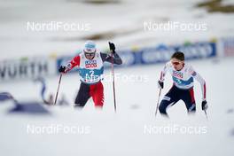 04.03.2021, Oberstdorf, Germany (GER): Akito Watabe (JPN), Jarl Magnus Riiber (NOR),   - FIS nordic world ski championships nordic combined men, individual gundersen HS137/10km, Oberstdorf (GER). www.nordicfocus.com. © Thibaut/NordicFocus. Every downloaded picture is fee-liable.