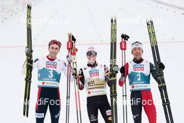 04.03.2021, Oberstdorf, Germany (GER): Jarl Magnus Riiber (NOR), Johannes Lamparter (AUT), Akito Watabe (JPN),   - FIS nordic world ski championships nordic combined men, individual gundersen HS137/10km, Oberstdorf (GER). www.nordicfocus.com. © Modica/NordicFocus. Every downloaded picture is fee-liable.