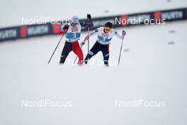 04.03.2021, Oberstdorf, Germany (GER): Akito Watabe (JPN), Jarl Magnus Riiber (NOR),   - FIS nordic world ski championships nordic combined men, individual gundersen HS137/10km, Oberstdorf (GER). www.nordicfocus.com. © Thibaut/NordicFocus. Every downloaded picture is fee-liable.