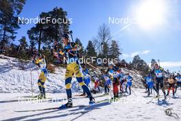 20.03.2022, Oslo, Norway (NOR): Hanna Oeberg (SWE), Elvira Oeberg (SWE), Anais Chevalier-Bouchet (FRA), Lisa Theresa Hauser (AUT), Tiril Eckhoff (NOR), Anais Bescond (FRA), (l-r) - IBU World Cup Biathlon, mass women, Oslo (NOR). www.nordicfocus.com. © Manzoni/NordicFocus. Every downloaded picture is fee-liable.