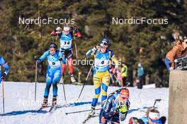 20.03.2022, Oslo, Norway (NOR): Anais Chevalier-Bouchet (FRA), Hanna Oeberg (SWE), (l-r) - IBU World Cup Biathlon, mass women, Oslo (NOR). www.nordicfocus.com. © Manzoni/NordicFocus. Every downloaded picture is fee-liable.
