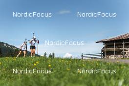 30.08.2022, Lavaze, Italy (ITA): Ida Lien (NOR), Ingrid Landmark Tandrevold (NOR), (l-r)  - Biathlon summer training, Lavaze (ITA). www.nordicfocus.com. © Vanzetta/NordicFocus. Every downloaded picture is fee-liable.