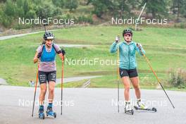 26.08.2022, Bessans, France (FRA): Julia Simon (FRA), Fany Bertrand (FRA), (l-r) - Biathlon summer training, Bessans (FRA). www.nordicfocus.com. © Authamayou/NordicFocus. Every downloaded picture is fee-liable.