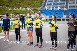 31.08.2022, Antholz, Italy (ITA): Johanna Skottheim (SWE), Tilda Johansson (SWE), Stina Nilsson (SWE), Elvira Oeberg (SWE), Mona Brorsson (SWE), Hanna Oeberg (SWE), (l-r)  - Biathlon summer training, Antholz (ITA). www.nordicfocus.com. © Barbieri/NordicFocus. Every downloaded picture is fee-liable.