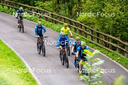 31.08.2022, Antholz, Italy (ITA): Peppe Femling (SWE), Jesper Nelin (SWE), Martin Ponsiluoma (SWE), Oskar Brandt (SWE), Malte Stefansson (SWE), Sebastian Samuelsson (SWE), (l-r)  - Biathlon summer training, Antholz (ITA). www.nordicfocus.com. © Barbieri/NordicFocus. Every downloaded picture is fee-liable.