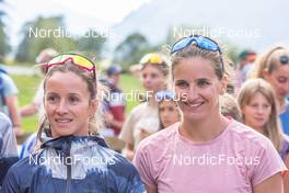 25.08.2022, Bessans, France (FRA): Anaïs Chevalier (FRA), Julia Simon (FRA), (l-r) - Biathlon summer training, Bessans (FRA). www.nordicfocus.com. © Authamayou/NordicFocus. Every downloaded picture is fee-liable.