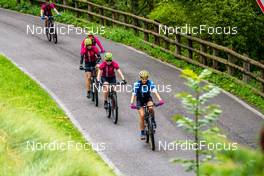 31.08.2022, Antholz, Italy (ITA): Tilda Johansson (SWE), Hanna Oeberg (SWE), Elvira Oeberg (SWE), Stina Nilsson (SWE), (l-r)  - Biathlon summer training, Antholz (ITA). www.nordicfocus.com. © Barbieri/NordicFocus. Every downloaded picture is fee-liable.