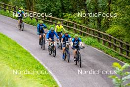 31.08.2022, Antholz, Italy (ITA): Peppe Femling (SWE), Jesper Nelin (SWE), Martin Ponsiluoma (SWE), Oskar Brandt (SWE), Malte Stefansson (SWE), Sebastian Samuelsson (SWE), (l-r)  - Biathlon summer training, Antholz (ITA). www.nordicfocus.com. © Barbieri/NordicFocus. Every downloaded picture is fee-liable.