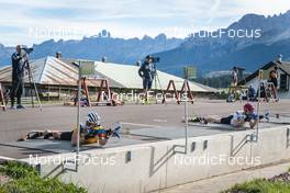 30.08.2022, Lavaze, Italy (ITA): Sturla Holm Laegreid (NOR), Johannes Thingnes Boe (NOR), (l-r)  - Biathlon summer training, Lavaze (ITA). www.nordicfocus.com. © Vanzetta/NordicFocus. Every downloaded picture is fee-liable.