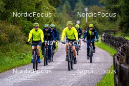 31.08.2022, Antholz, Italy (ITA): Oskar Brandt (SWE), Jesper Nelin (SWE), Peppe Femling (SWE), Martin Ponsiluoma (SWE), Sebastian Samuelsson (SWE), Malte Stefansson (SWE), (l-r)  - Biathlon summer training, Antholz (ITA). www.nordicfocus.com. © Barbieri/NordicFocus. Every downloaded picture is fee-liable.