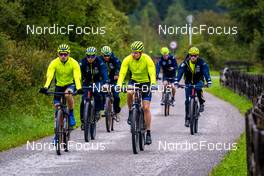 31.08.2022, Antholz, Italy (ITA): Oskar Brandt (SWE), Jesper Nelin (SWE), Peppe Femling (SWE), Martin Ponsiluoma (SWE), Sebastian Samuelsson (SWE), Malte Stefansson (SWE), (l-r)  - Biathlon summer training, Antholz (ITA). www.nordicfocus.com. © Barbieri/NordicFocus. Every downloaded picture is fee-liable.