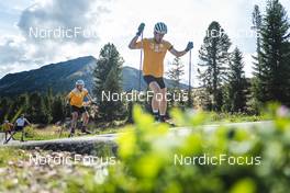 30.08.2022, Lavaze, Italy (ITA): Sturla Holm Laegreid (NOR), Tarjei Boe (NOR), (l-r)  - Biathlon summer training, Lavaze (ITA). www.nordicfocus.com. © Vanzetta/NordicFocus. Every downloaded picture is fee-liable.