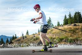 30.08.2022, Lavaze, Italy (ITA): Johannes Thingnes Boe (NOR) - Biathlon summer training, Lavaze (ITA). www.nordicfocus.com. © Vanzetta/NordicFocus. Every downloaded picture is fee-liable.