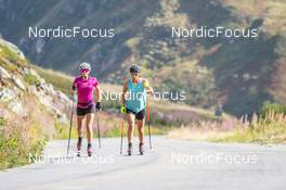 29.08.2022, Bessans, France (FRA): Chloé Chevalier (FRA), Caroline Colombo (FRA), (l-r) - Biathlon summer training, Bessans (FRA). www.nordicfocus.com. © Authamayou/NordicFocus. Every downloaded picture is fee-liable.
