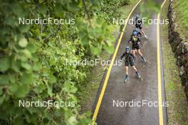 08.09.2022, Lavaze, Italy (ITA): Mona Brorsson (SWE), Elvira Oeberg (SWE), Tilda Johansson (SWE), Hanna Oeberg (SWE), (l-r)  - Biathlon summer training, Lavaze (ITA). www.nordicfocus.com. © Vanzetta/NordicFocus. Every downloaded picture is fee-liable.