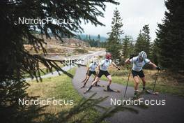 02.09.2022, Lavaze, Italy (ITA): Filip Fjeld Andersen (NOR), Johannes Thingnes Boe (NOR), Tarjei Boe (NOR), (l-r)  - Biathlon summer training, Lavaze (ITA). www.nordicfocus.com. © Vanzetta/NordicFocus. Every downloaded picture is fee-liable.