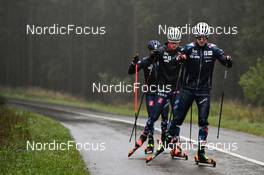 15.10.2022, Oberhof, Germany (GER): Johannes Dale (NOR), Filip Fjeld Andersen (NOR), Johannes Thingnes Boe (NOR) - Biathlon summer training, Oberhof (GER). www.nordicfocus.com. © Reichert/NordicFocus. Every downloaded picture is fee-liable.