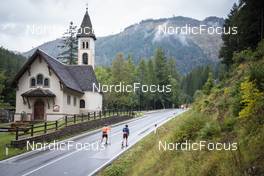 08.09.2022, Lavaze, Italy (ITA): Malte Stefansson (SWE), Lukas Hofer (ITA), (l-r)  - Biathlon summer training, Lavaze (ITA). www.nordicfocus.com. © Vanzetta/NordicFocus. Every downloaded picture is fee-liable.