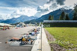 30.08.2022, Lavaze, Italy (ITA): Vetle Sjaastad Christiansen (NOR), Johannes Thingnes Boe (NOR), Sturla Holm Laegreid (NOR), Tarjei Boe (NOR), (l-r)  - Biathlon summer training, Lavaze (ITA). www.nordicfocus.com. © Vanzetta/NordicFocus. Every downloaded picture is fee-liable.