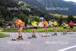 01.09.2022, Antholz, Italy (ITA): Stina Nilsson (SWE), Johanna Skottheim (SWE), Hanna Oeberg (SWE), Elvira Oeberg (SWE), Mona Brorsson (SWE), Tilda Johansson (SWE), (l-r)  - Biathlon summer training, Antholz (ITA). www.nordicfocus.com. © Barbieri/NordicFocus. Every downloaded picture is fee-liable.