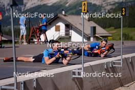 11.06.2022, Lavaze, Italy (ITA): Bionaz Didier (ITA), Christille Cedric (ITA), (l-r)  - Biathlon summer training, Lavaze (ITA). www.nordicfocus.com. © Barbieri/NordicFocus. Every downloaded picture is fee-liable.