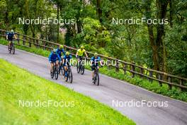 31.08.2022, Antholz, Italy (ITA): Peppe Femling (SWE), Jesper Nelin (SWE), Martin Ponsiluoma (SWE), Oskar Brandt (SWE), Malte Stefansson (SWE), Sebastian Samuelsson (SWE), (l-r)  - Biathlon summer training, Antholz (ITA). www.nordicfocus.com. © Barbieri/NordicFocus. Every downloaded picture is fee-liable.