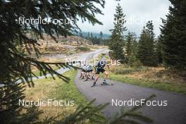 02.09.2022, Lavaze, Italy (ITA): Johannes Thingnes Boe (NOR), Tarjei Boe (NOR), Vetle Sjaastad Christiansen (NOR), (l-r)  - Biathlon summer training, Lavaze (ITA). www.nordicfocus.com. © Vanzetta/NordicFocus. Every downloaded picture is fee-liable.