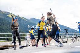 31.08.2022, Antholz, Italy (ITA): Hanna Oeberg (SWE), Elvira Oeberg (SWE), Linn Persson (SWE), (l-r)  - Biathlon summer training, Antholz (ITA). www.nordicfocus.com. © Barbieri/NordicFocus. Every downloaded picture is fee-liable.